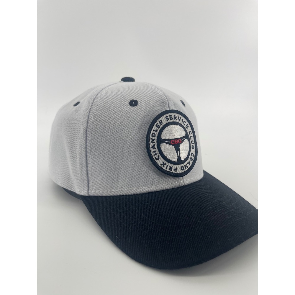 Chandler Service Club Grand Prix Hat OS Gray Black Embroidered Racing Cap